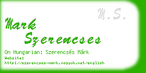 mark szerencses business card